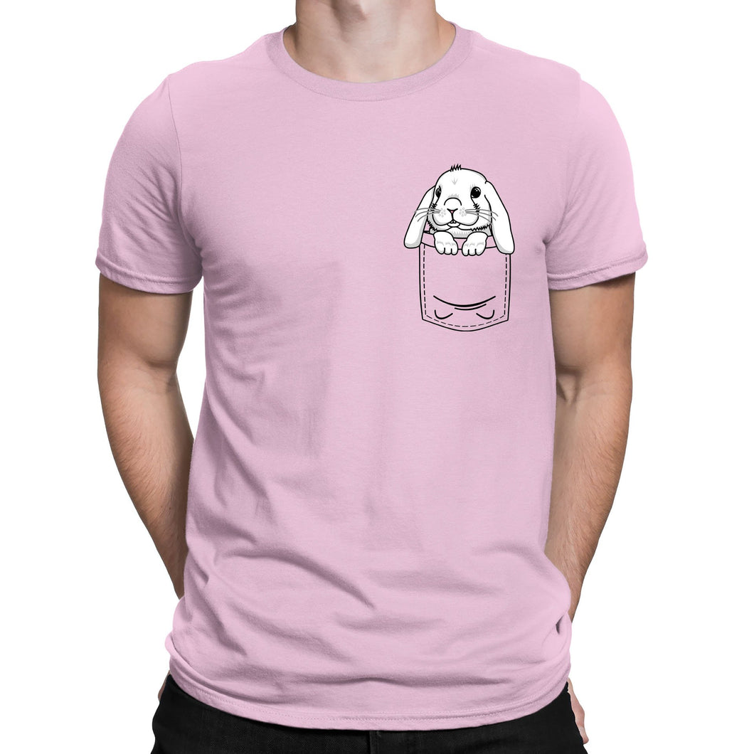 Rabbit Pocket Print Mens T-shirt