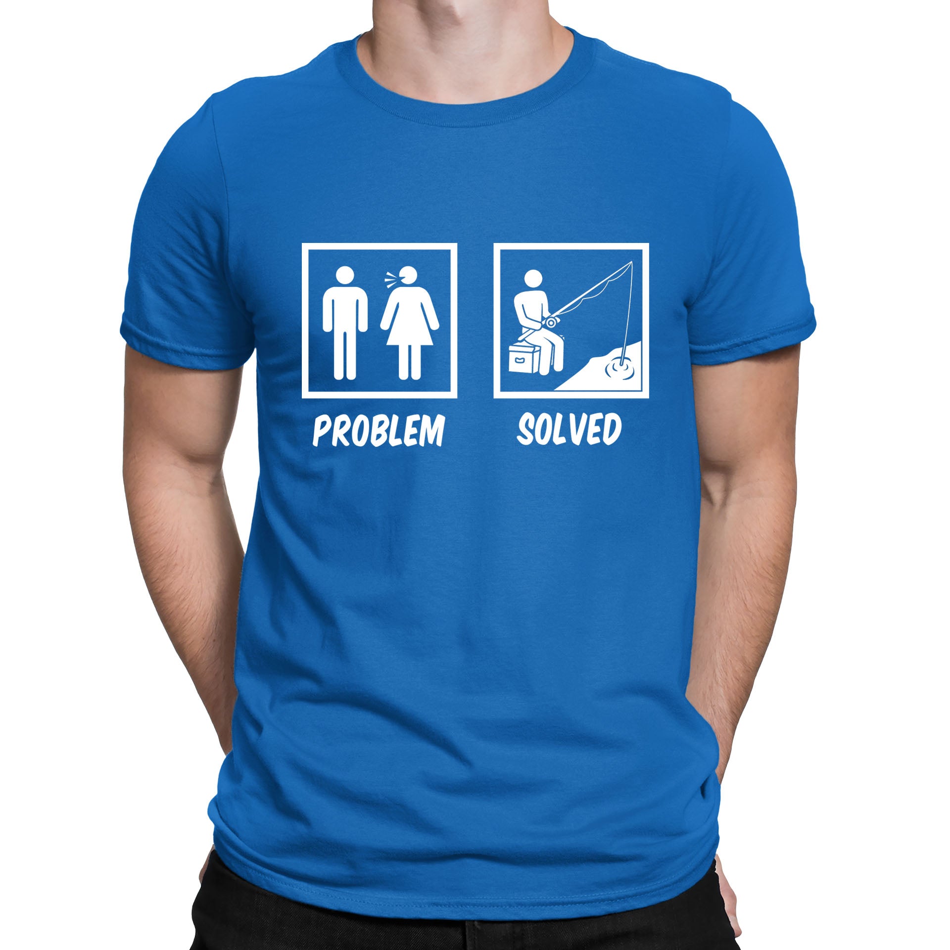 Problem Solved Funny Fishing Mens T-shirt – Flip Clothing Ltd