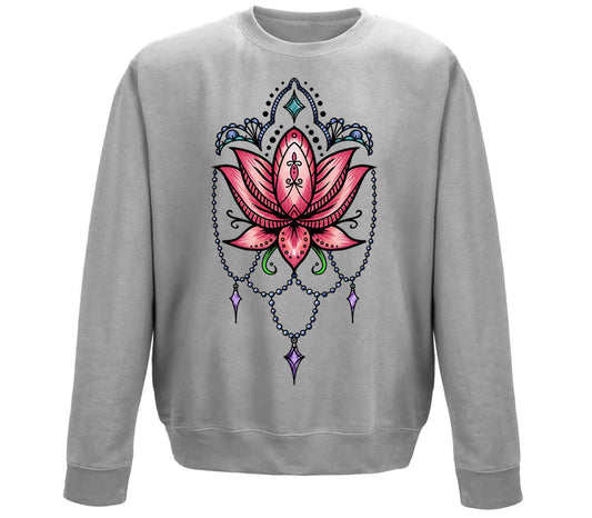 Lotus Flower Tatto Style Childrens Sweatshirt