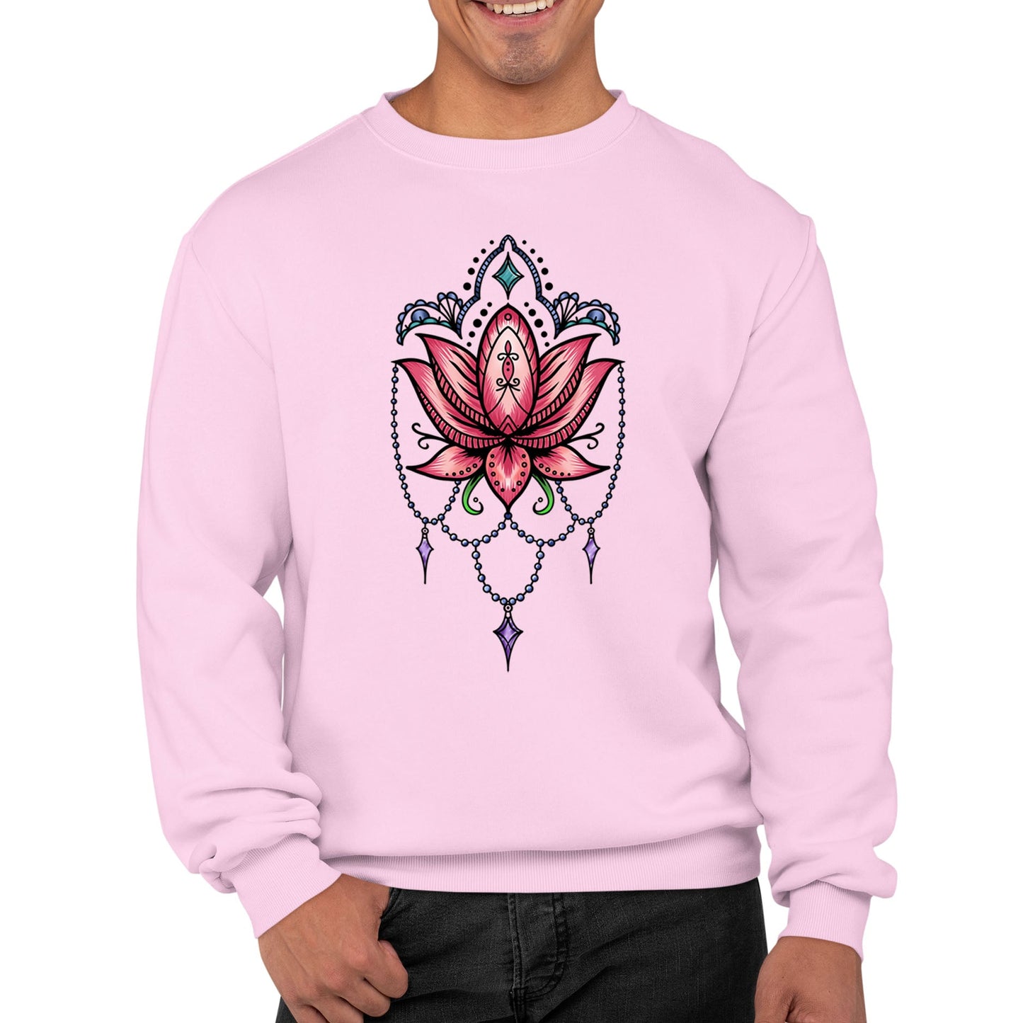 Lotus Flower Tatto Style Mens Sweatshirt