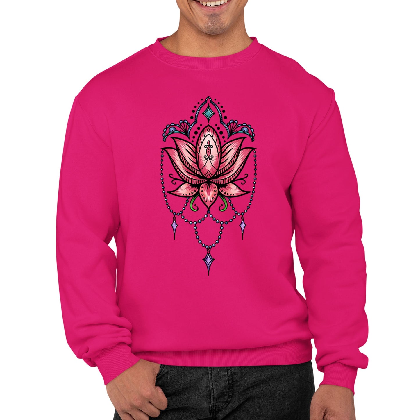 Lotus Flower Tatto Style Mens Sweatshirt