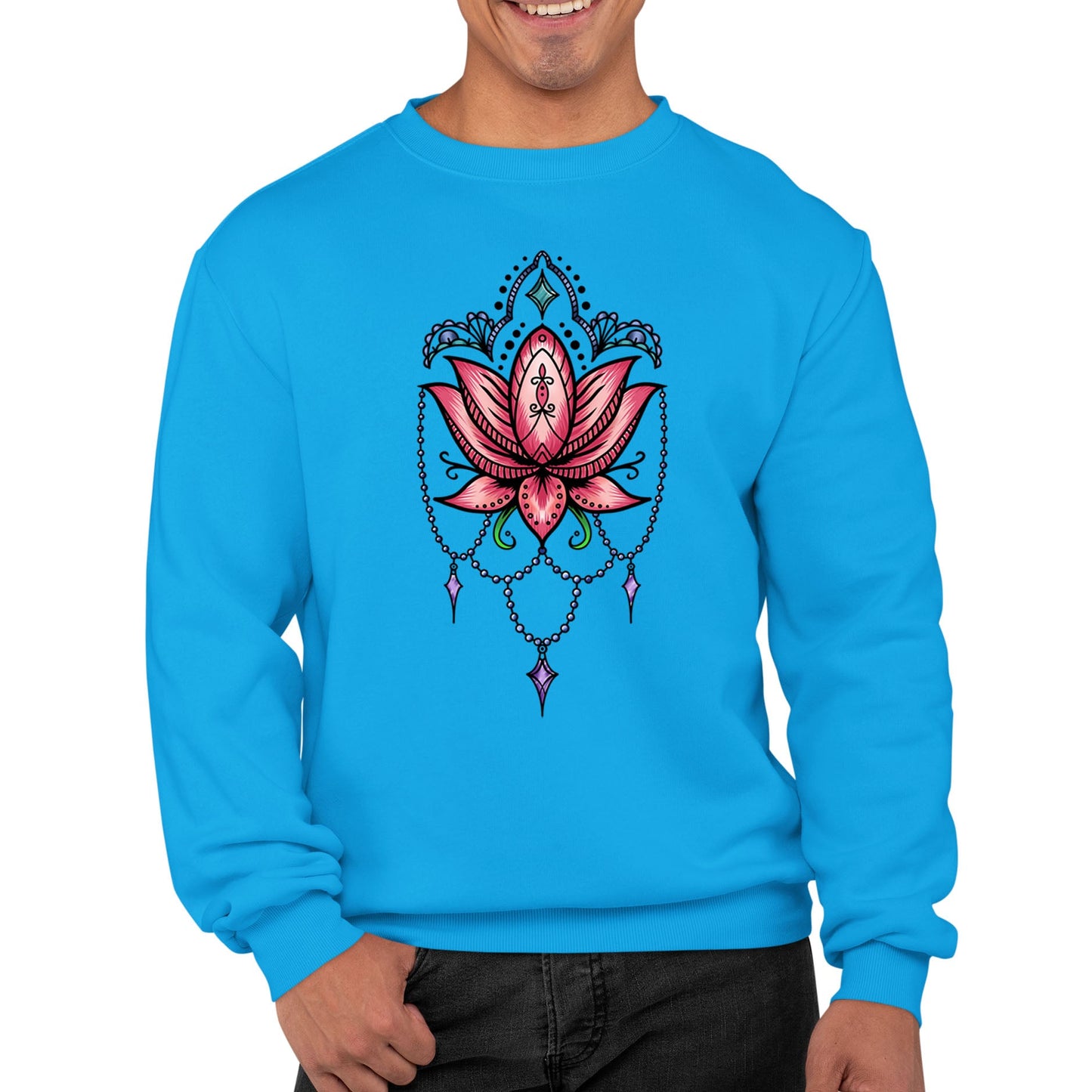 Lotus Flower Tatto Style Mens Sweatshirt