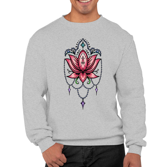 Lotus Flower Tatto Style Mens Sweatshirt