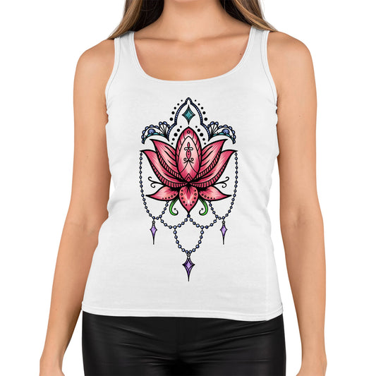 Lotus Flower Tatto Style Womens Vest