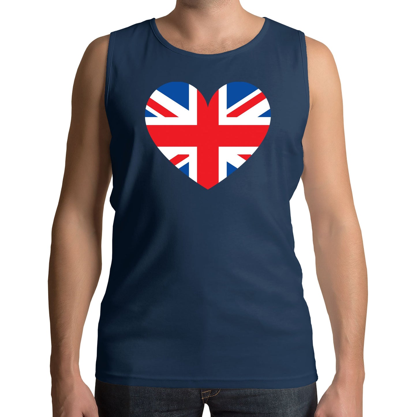 Union Jack Heart Mens Vest