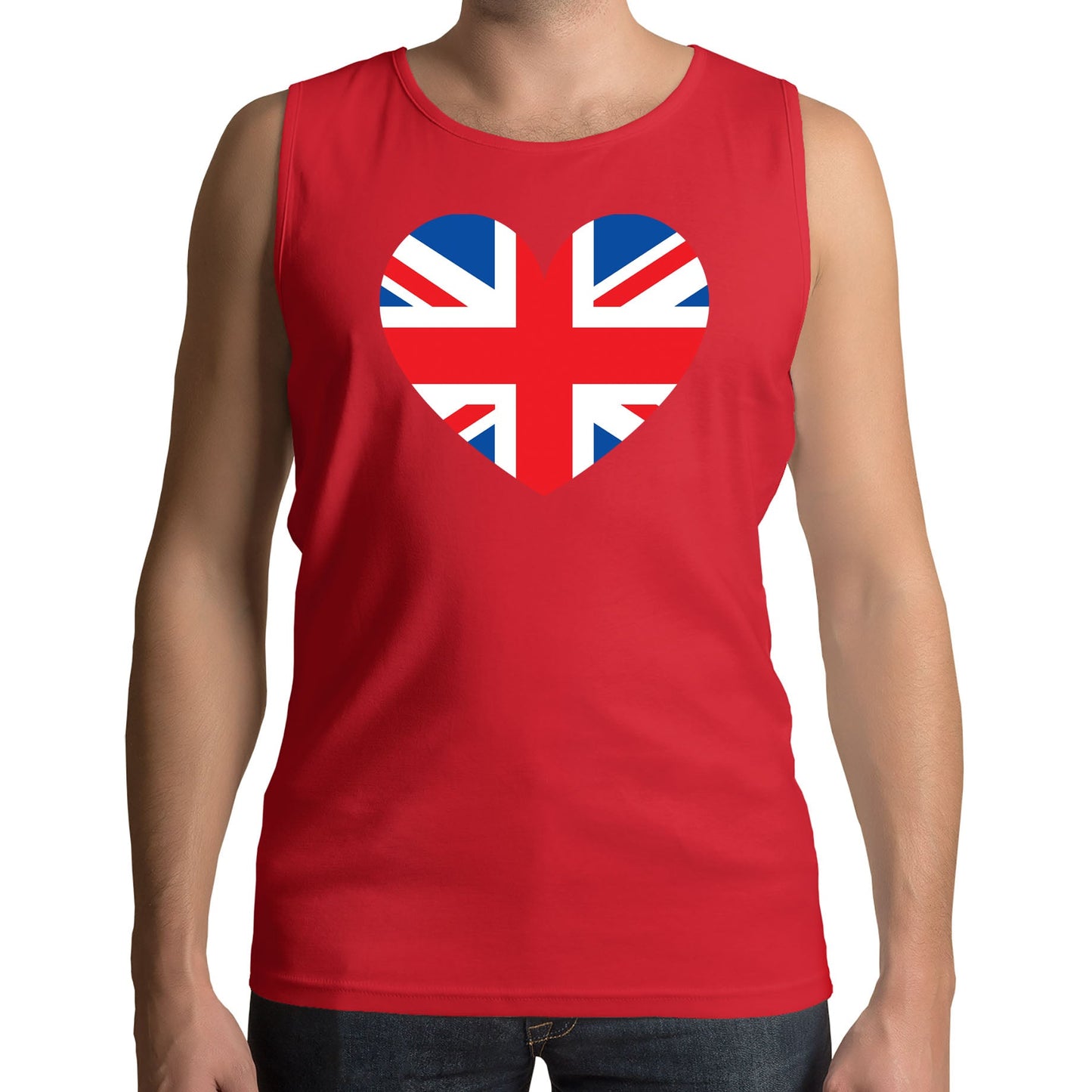 Union Jack Heart Mens Vest