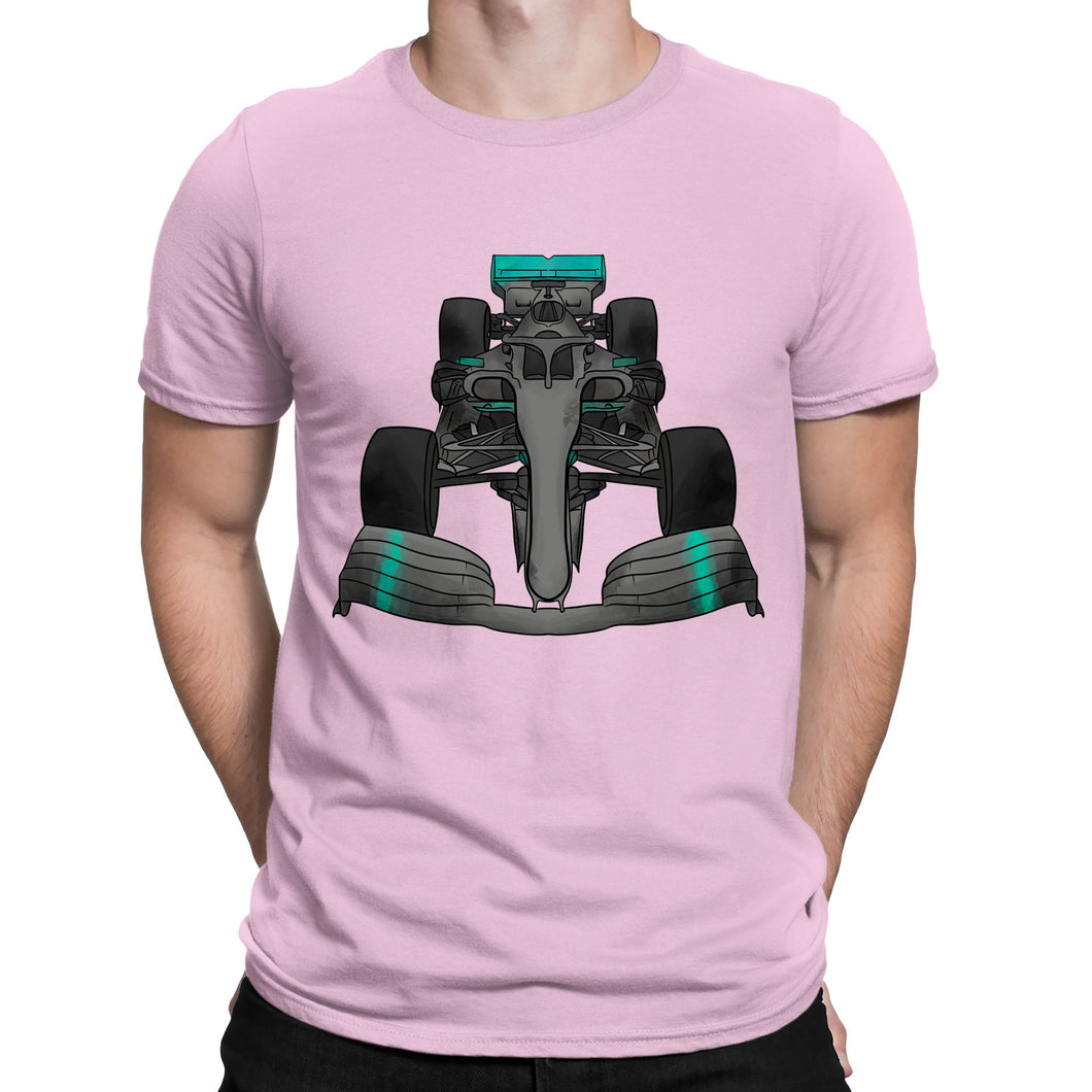 Formula F Car 1 One Turquoise Water Colour Mens T-shirt