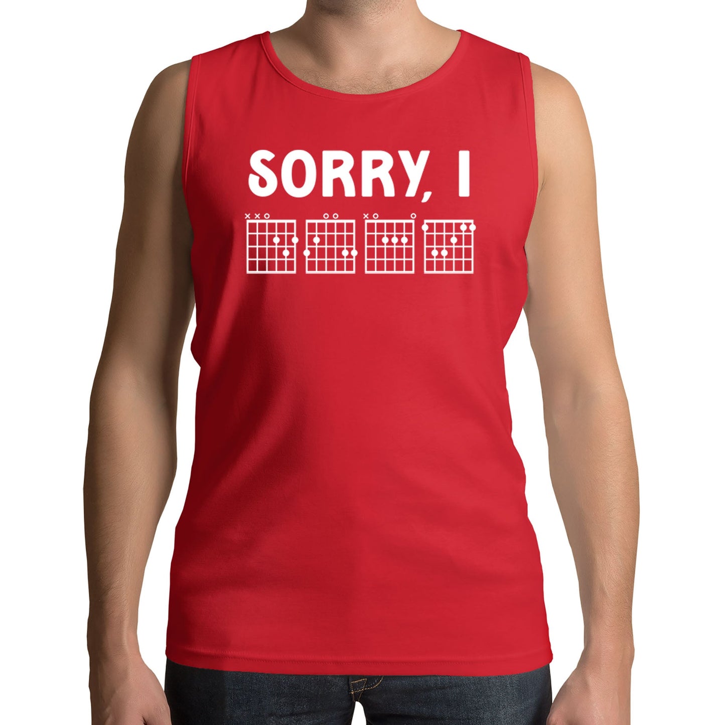 Sorry I DGAF Funny Guitar Tab Mens Vest