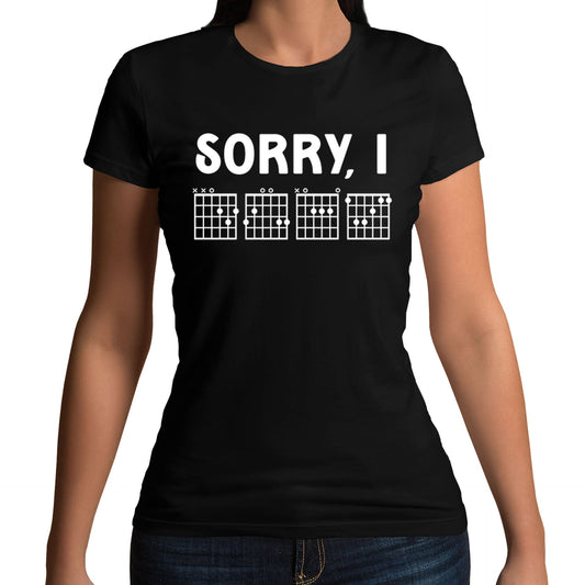 Sorry I DGAF Funny Guitar Tab Womens T-shirt