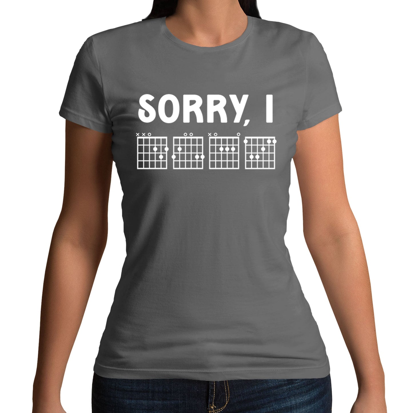 Sorry I DGAF Funny Guitar Tab Womens T-shirt