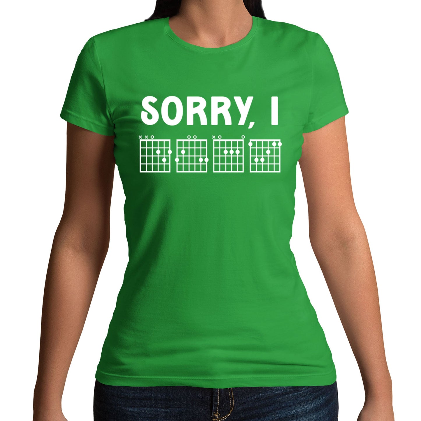 Sorry I DGAF Funny Guitar Tab Womens T-shirt