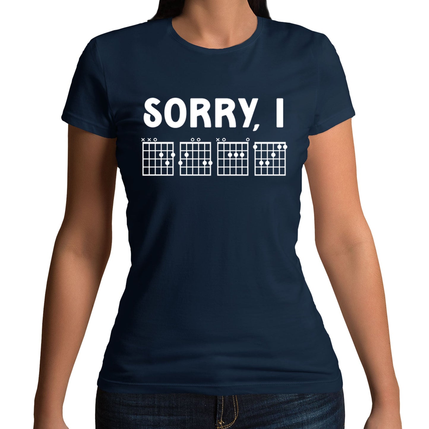 Sorry I DGAF Funny Guitar Tab Womens T-shirt