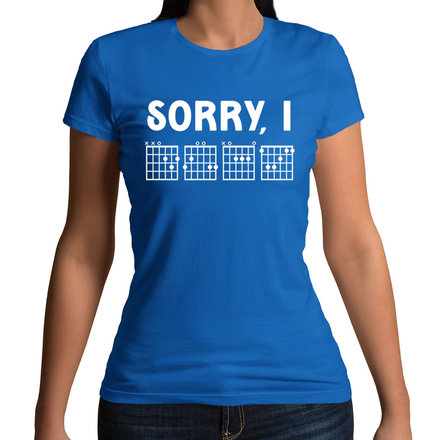 Sorry I DGAF Funny Guitar Tab Womens T-shirt