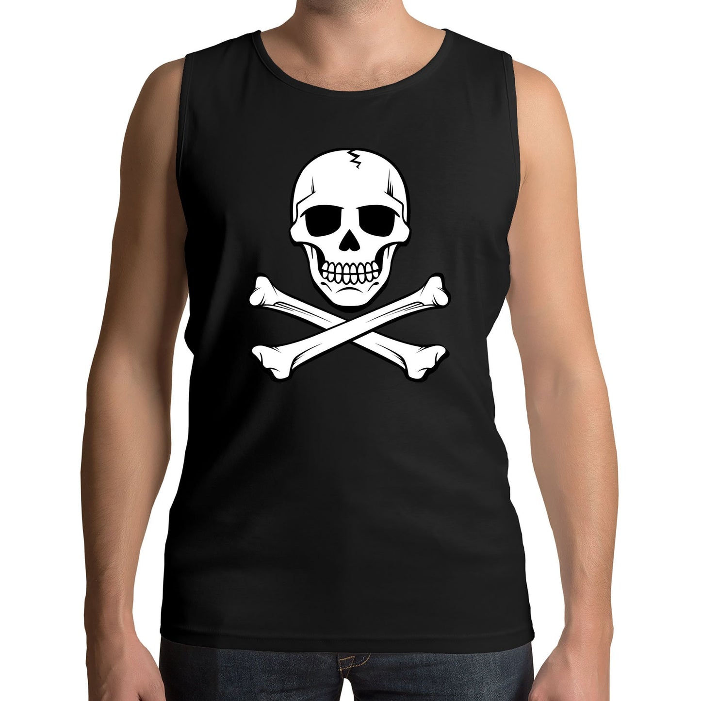 Skull And Crossbones Mens Vest