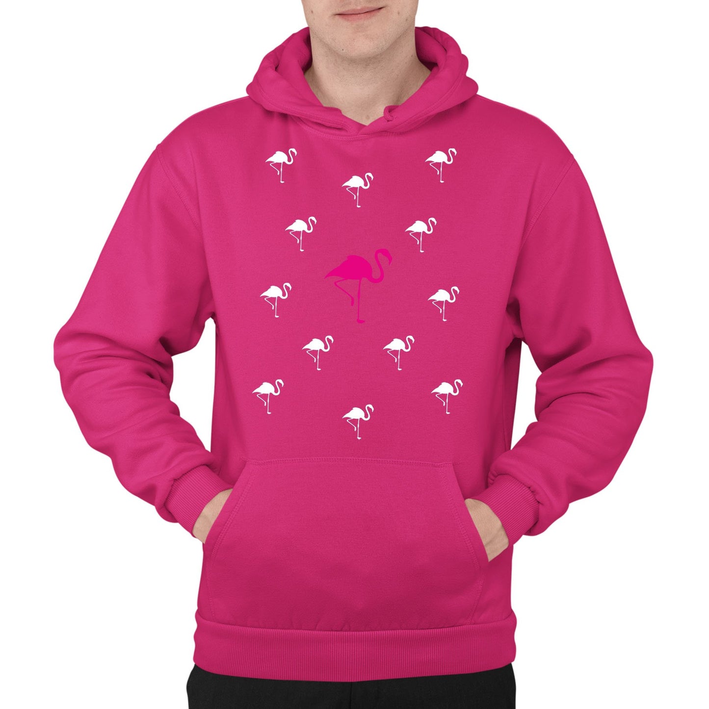 Flamingos Mens Pullover Hoodie