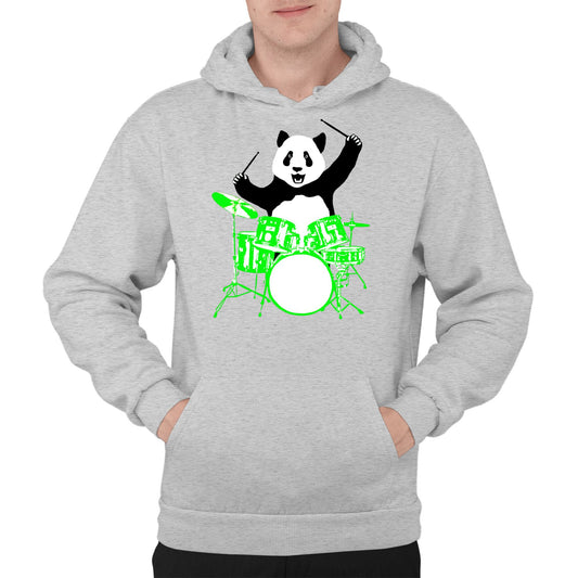 Panda Drummer Mens Pullover Hoodie