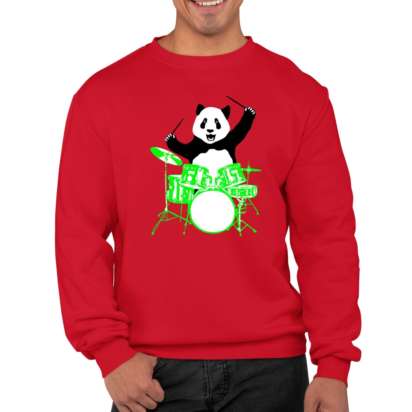 Panda Drummer Mens Sweatshirt