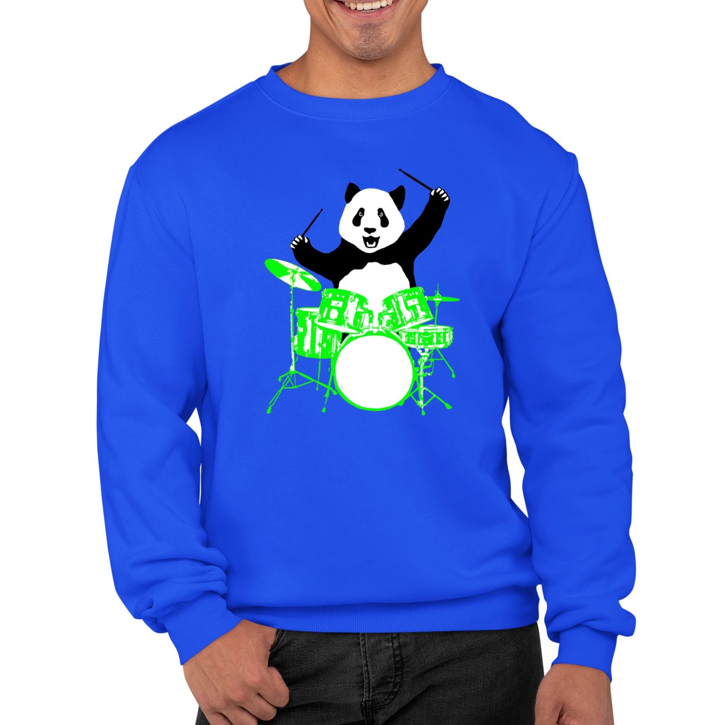 Panda Drummer Mens Sweatshirt