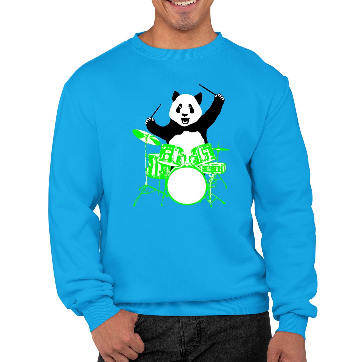 Panda Drummer Mens Sweatshirt