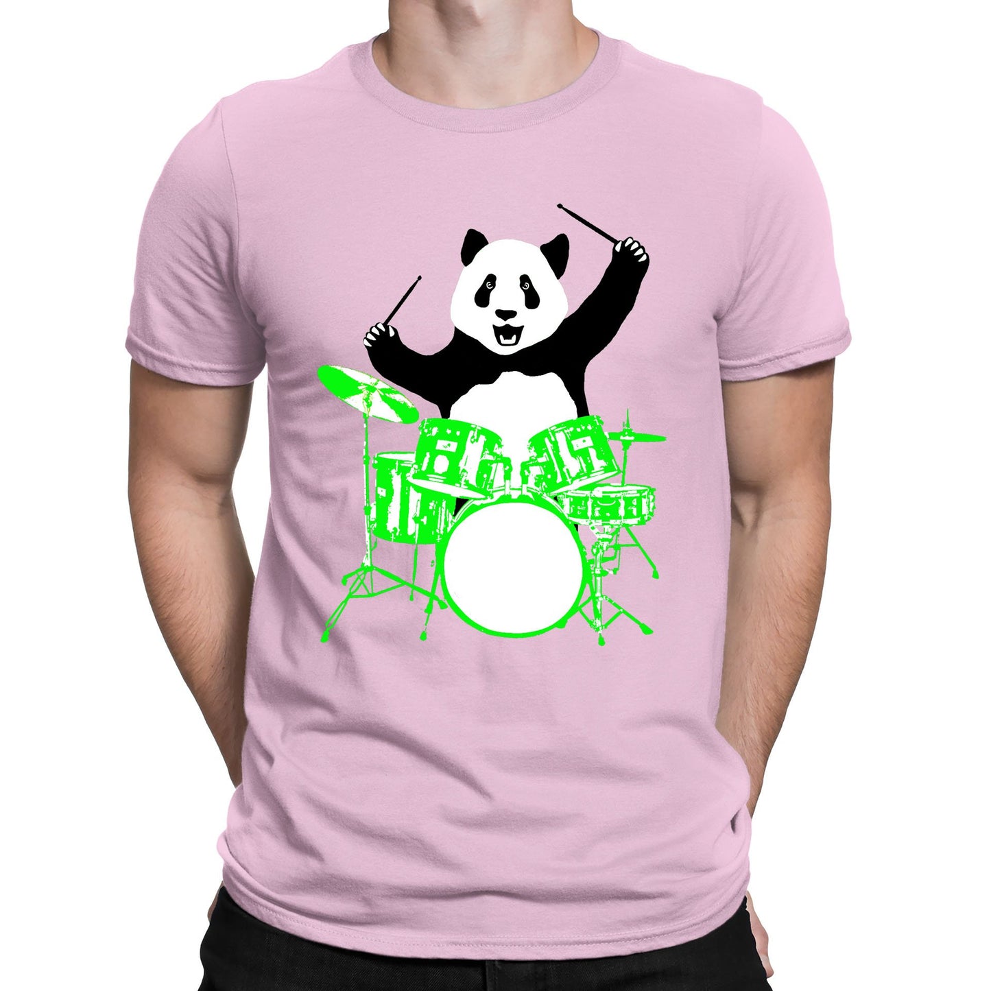 Panda Drummer Mens T-shirt