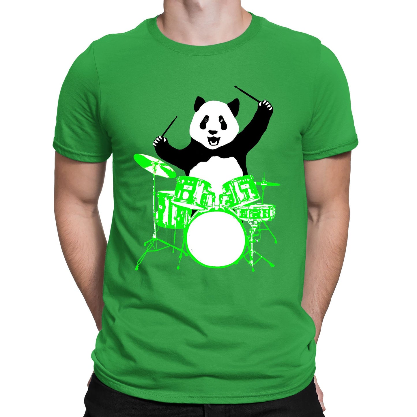 Panda Drummer Mens T-shirt