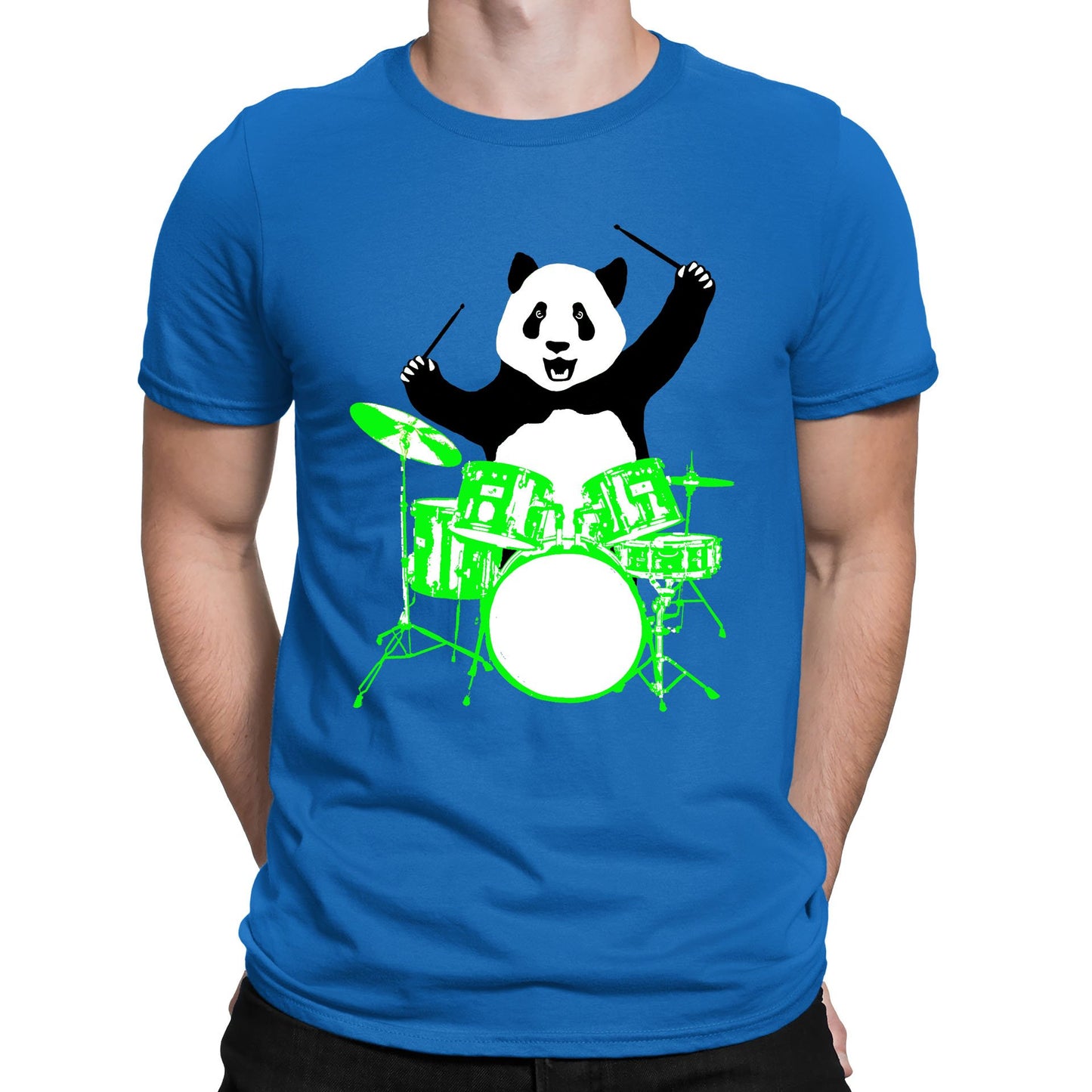 Panda Drummer Mens T-shirt