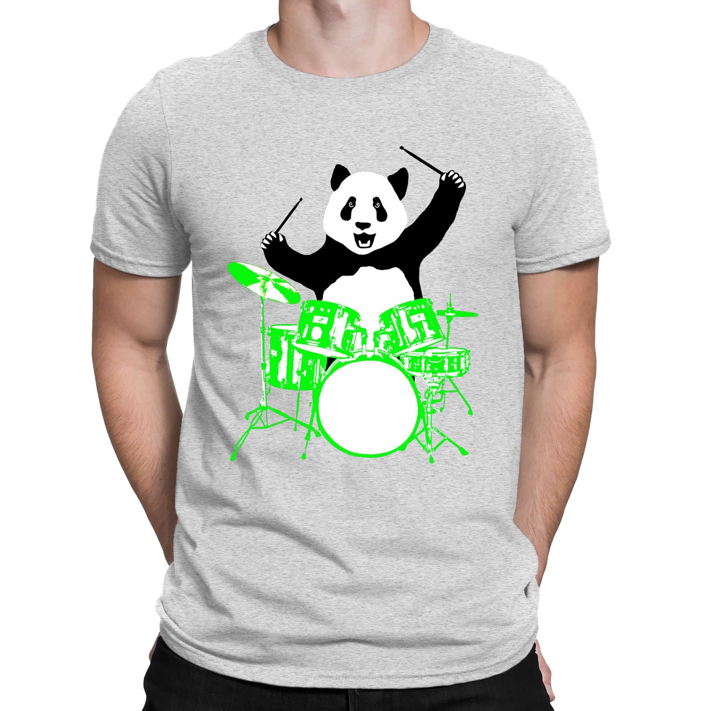 Panda Drummer Mens T-shirt