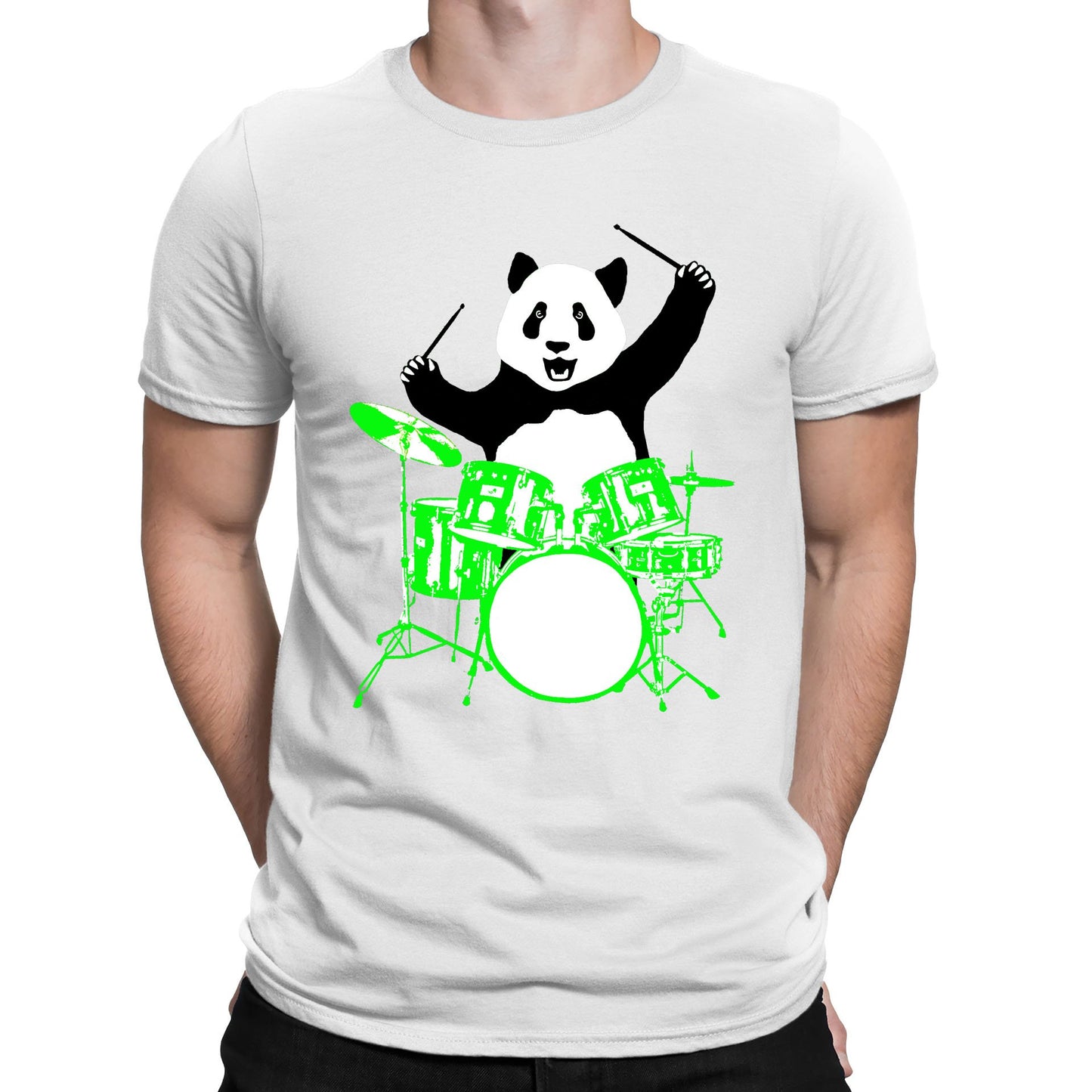 Panda Drummer Mens T-shirt