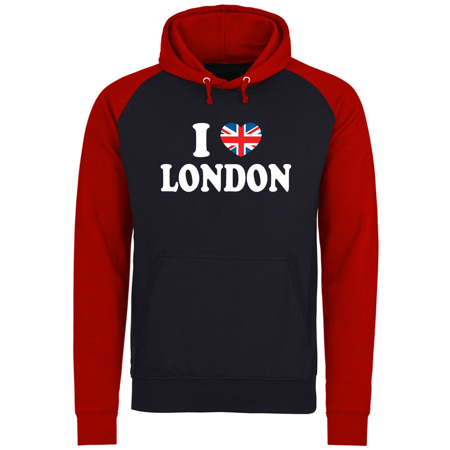 I Love London Union Jack Baseball Hoodie