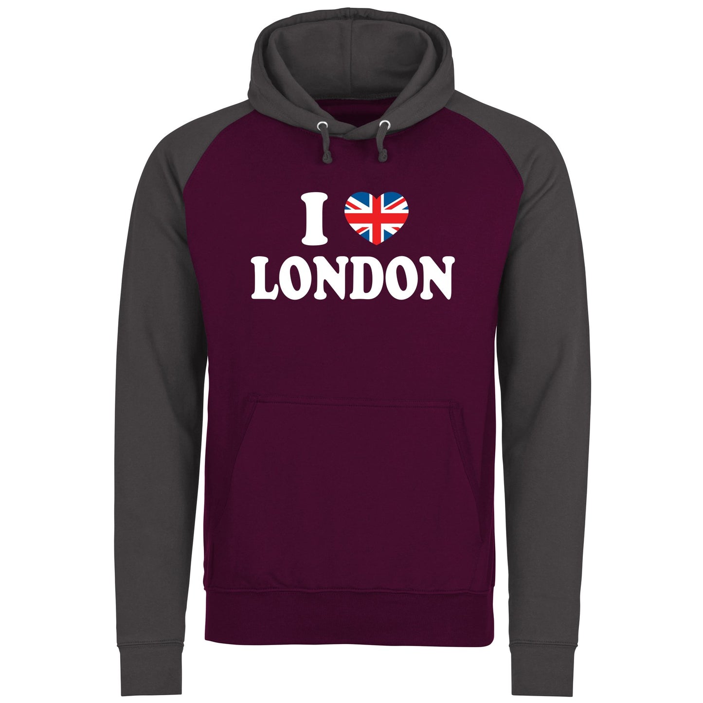 I Love London Union Jack Baseball Hoodie