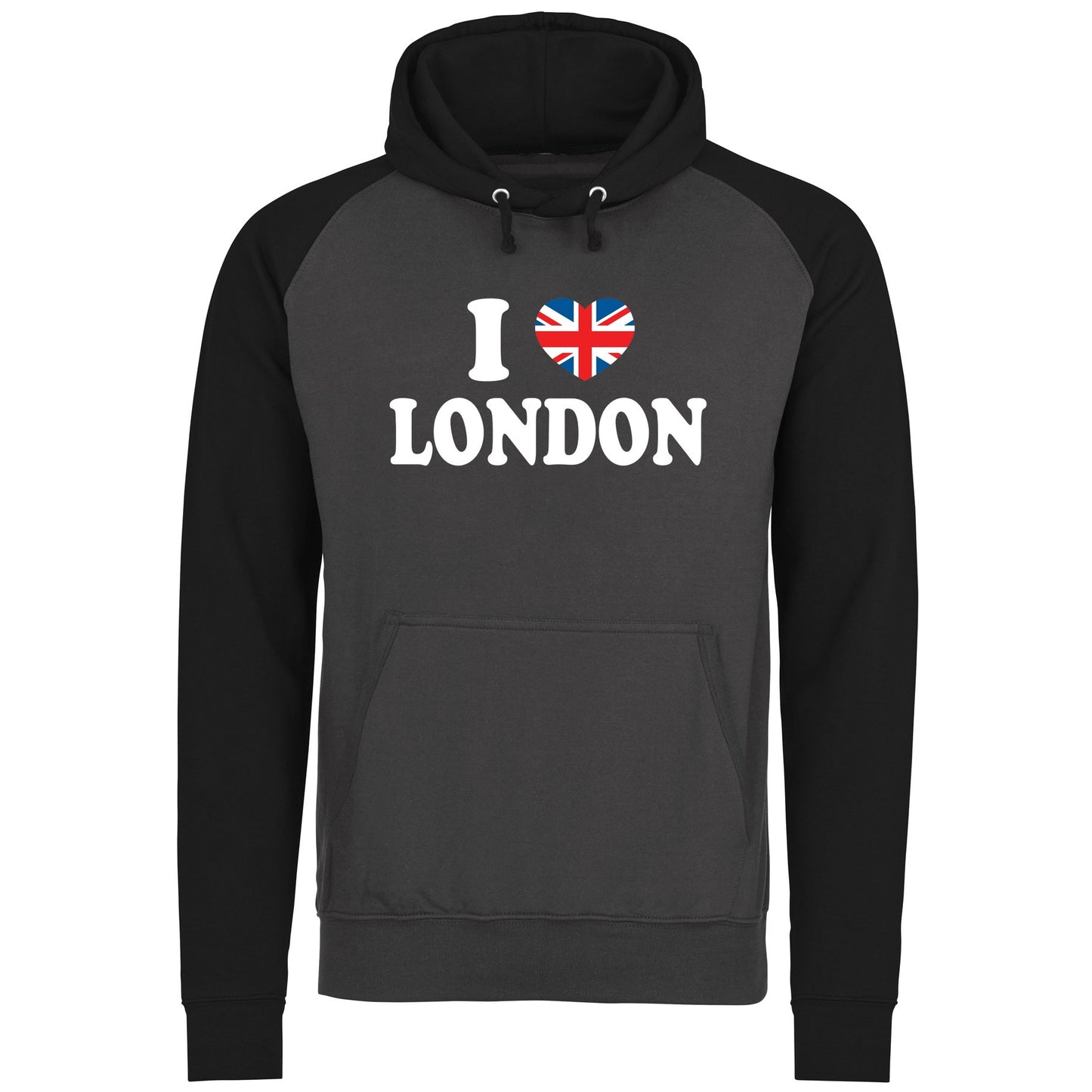 I Love London Union Jack Baseball Hoodie