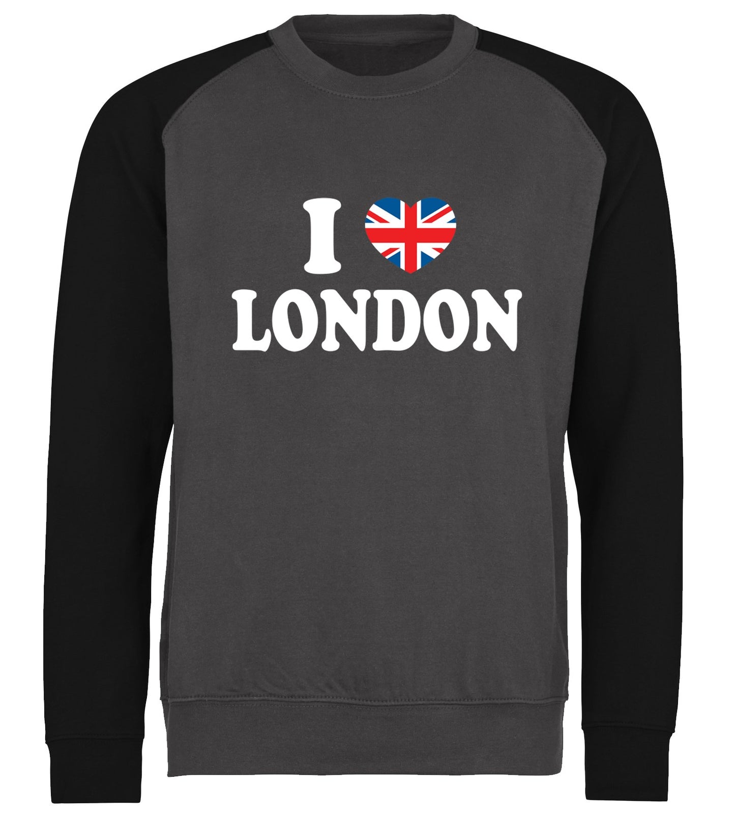 I Love London Union Jack Baseball Sweatshirt