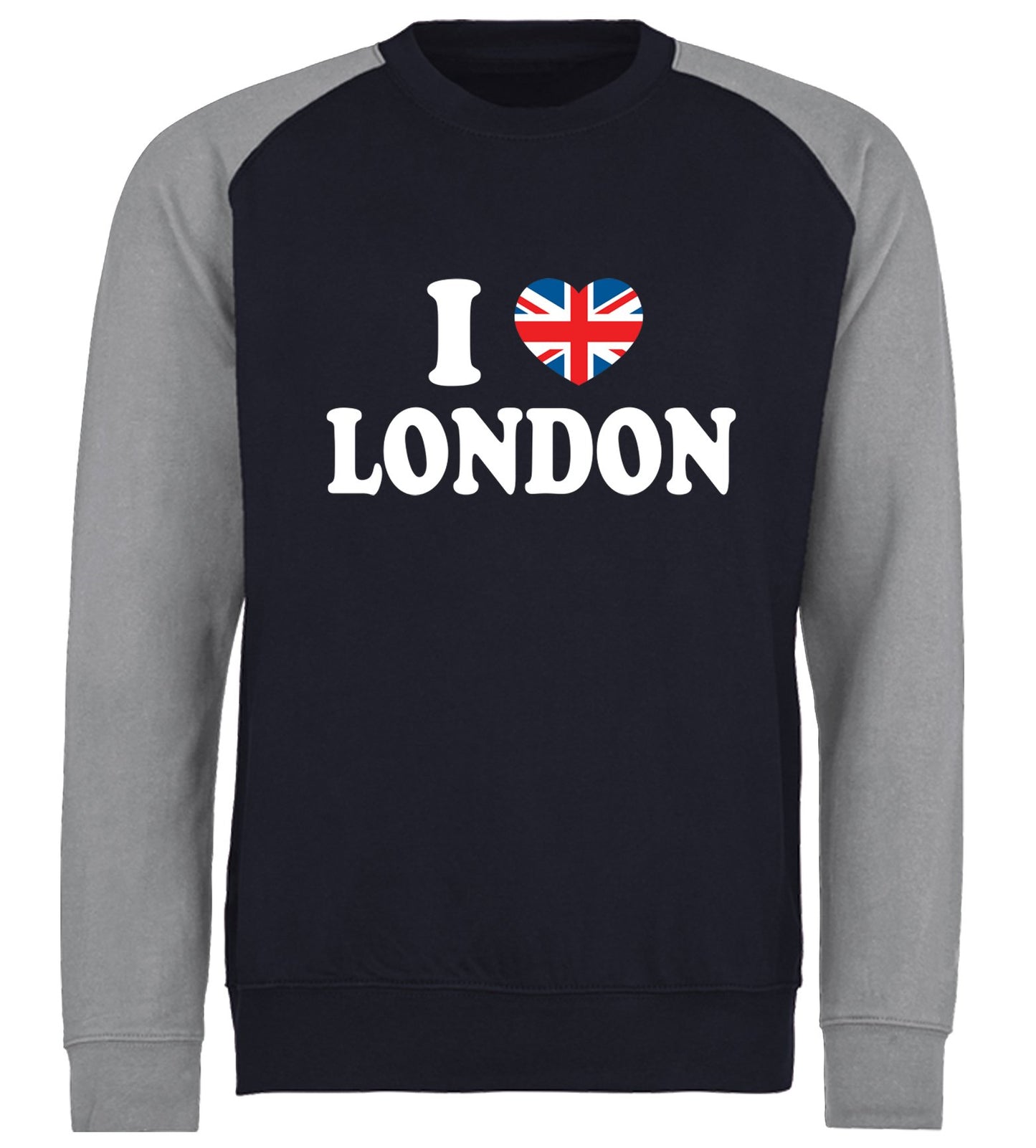 I Love London Union Jack Baseball Sweatshirt