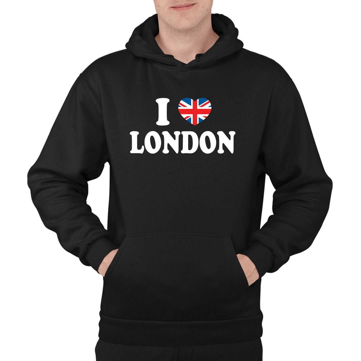 I Love London Union Jack Mens Pullover Hoodie