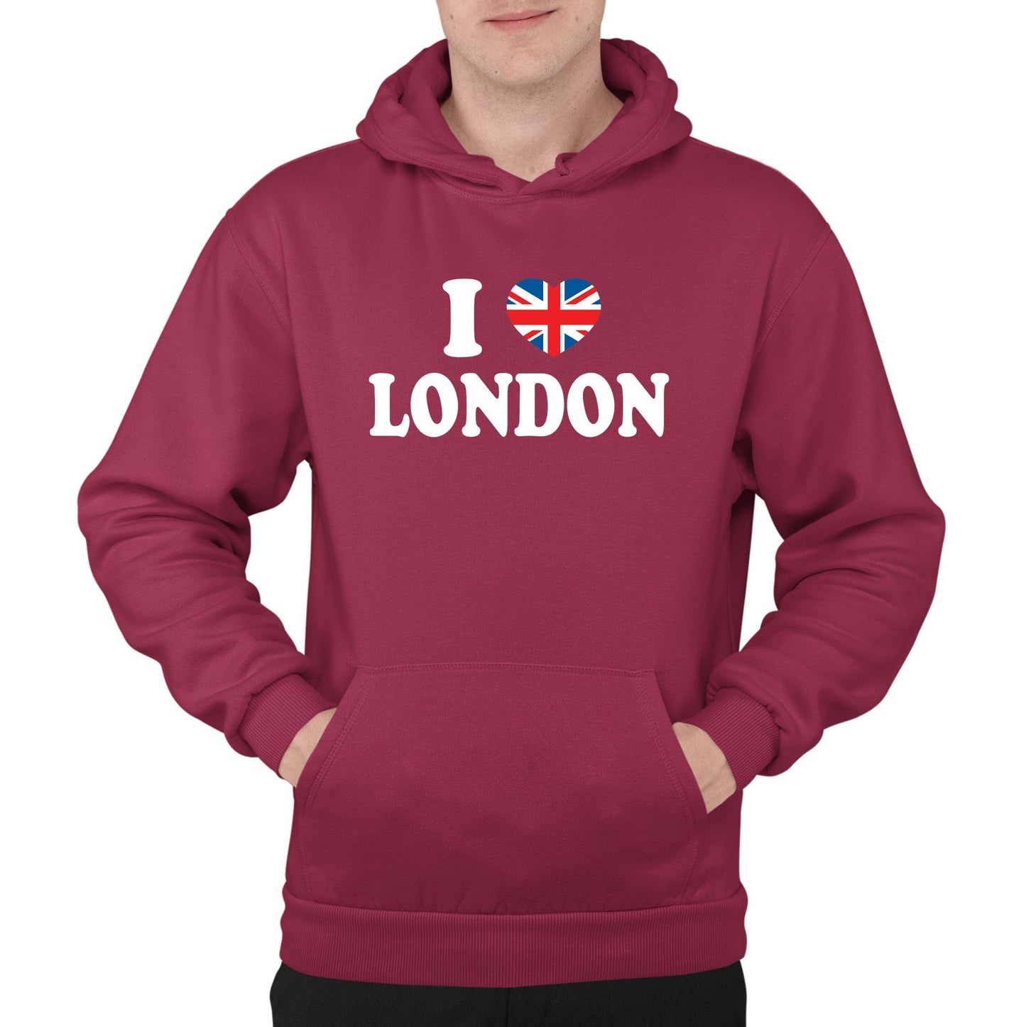 I Love London Union Jack Mens Pullover Hoodie