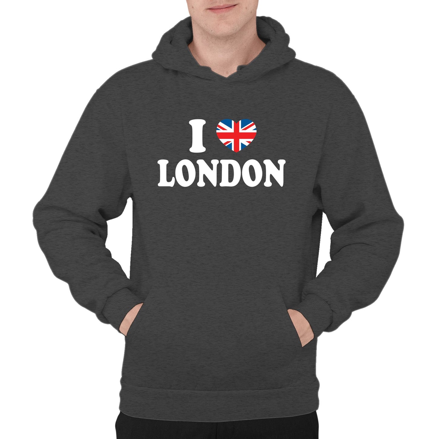 I Love London Union Jack Mens Pullover Hoodie