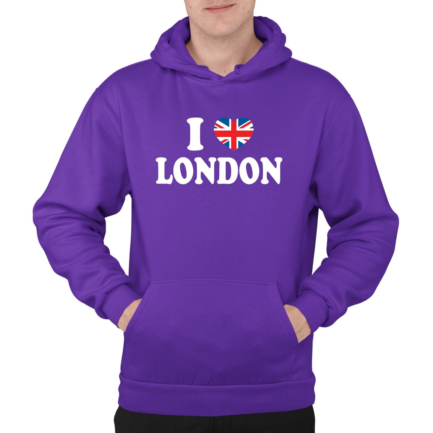 I Love London Union Jack Mens Pullover Hoodie