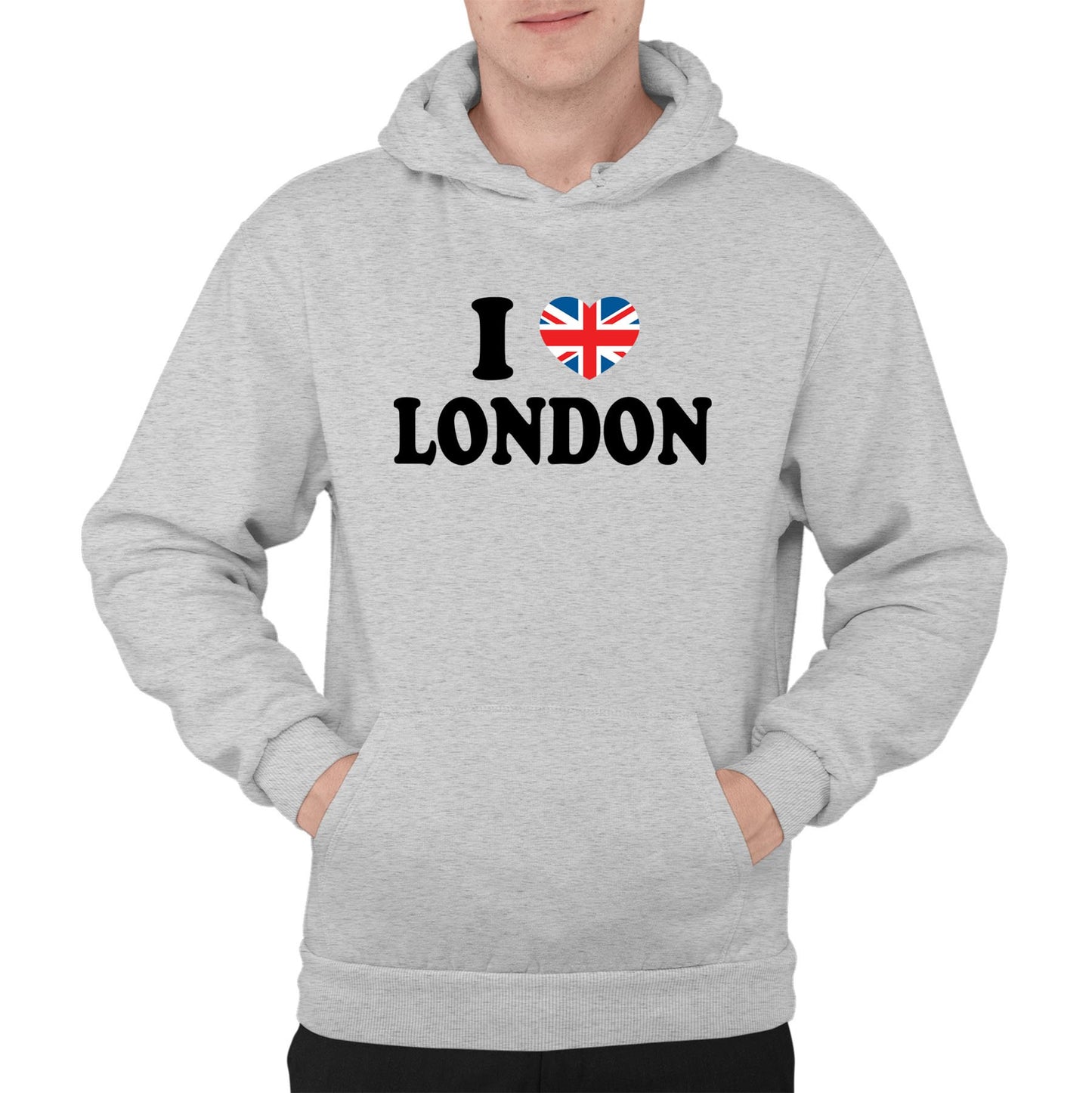 I Love London Union Jack Mens Pullover Hoodie