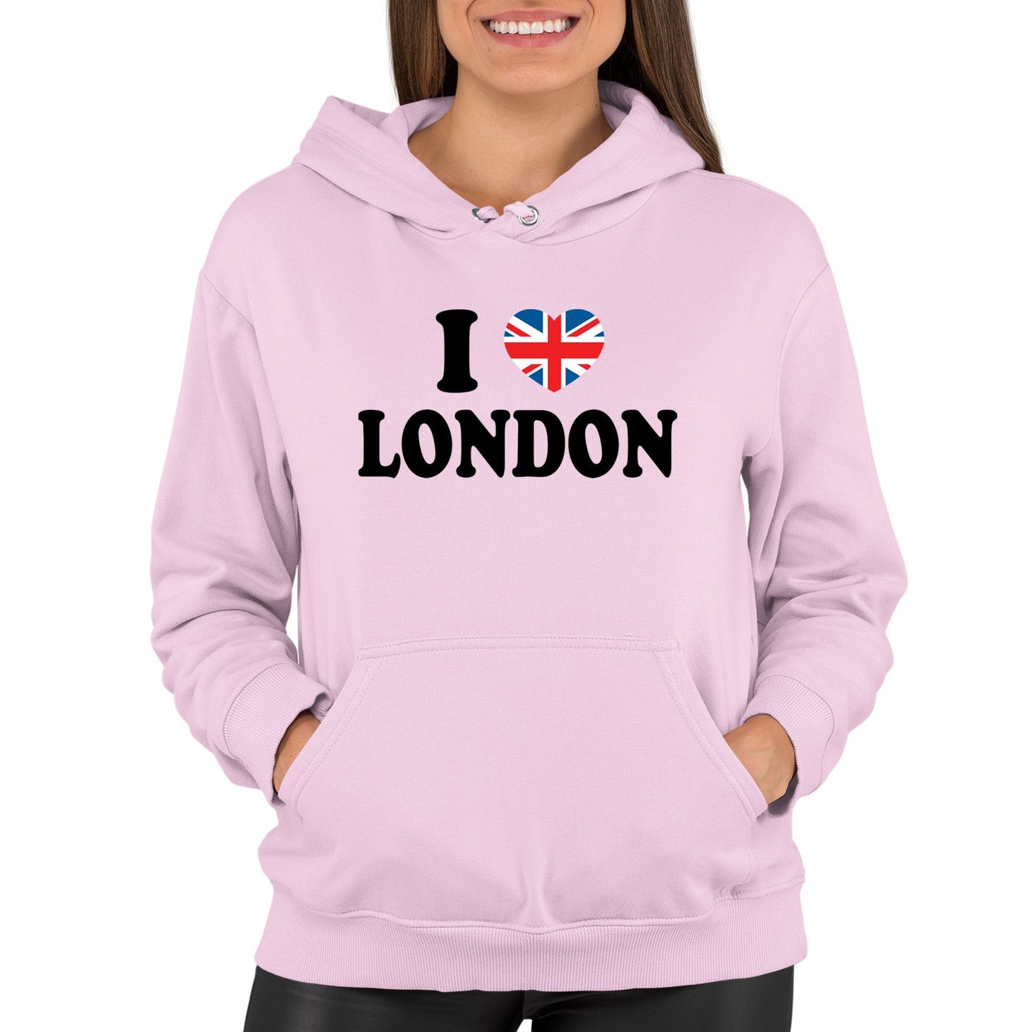 I Love London Union Jack Womens Pullover Hoodie