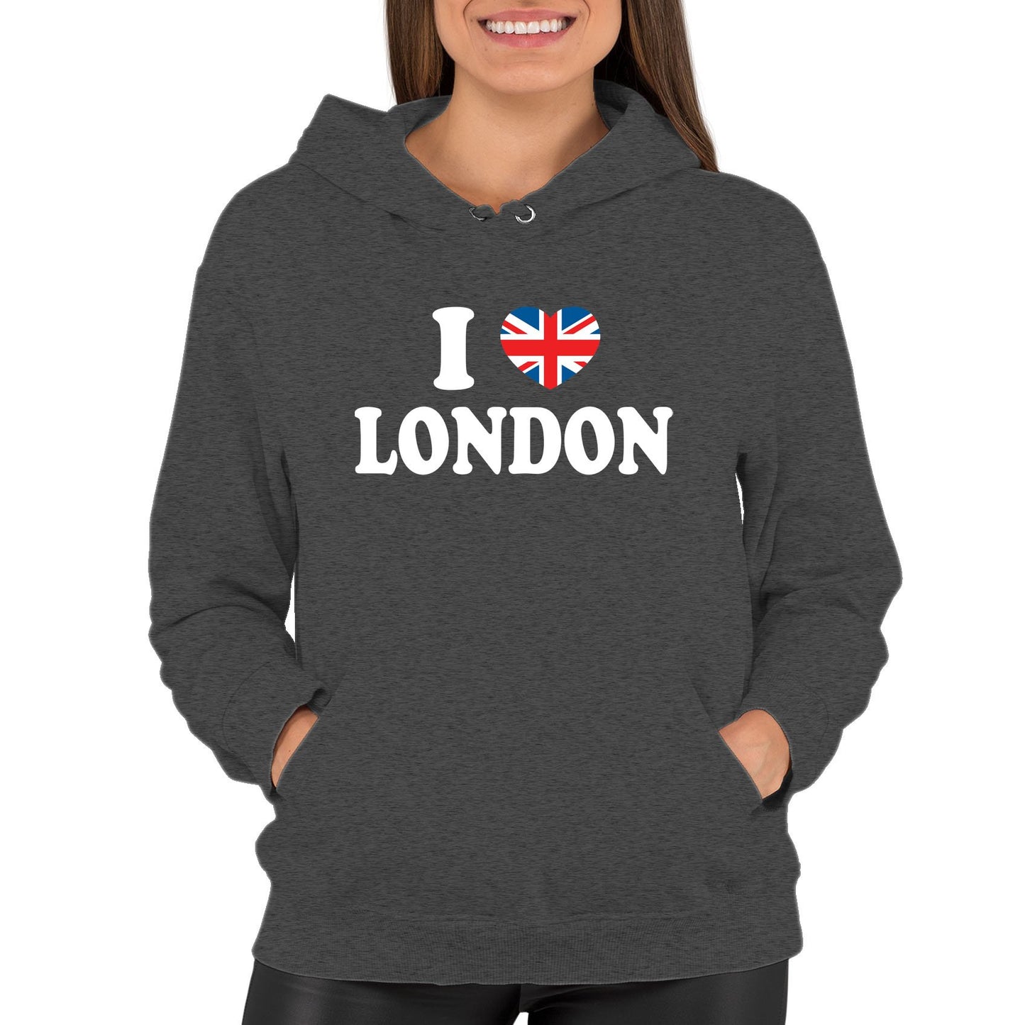 I Love London Union Jack Womens Pullover Hoodie