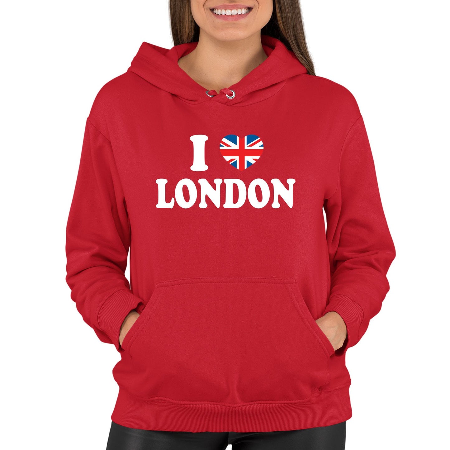 I Love London Union Jack Womens Pullover Hoodie