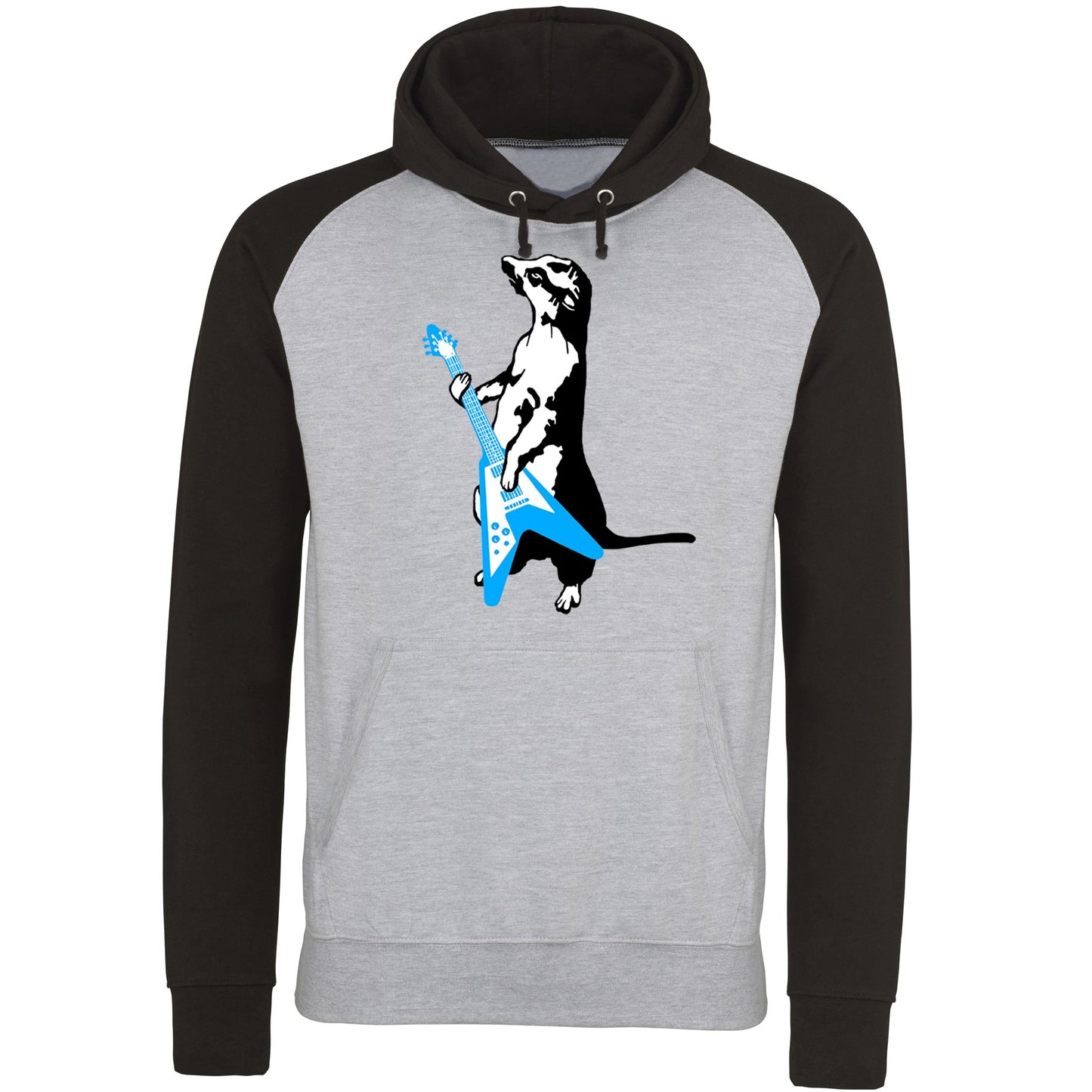 Meerkat Playing Guitar Baseball Hoodie