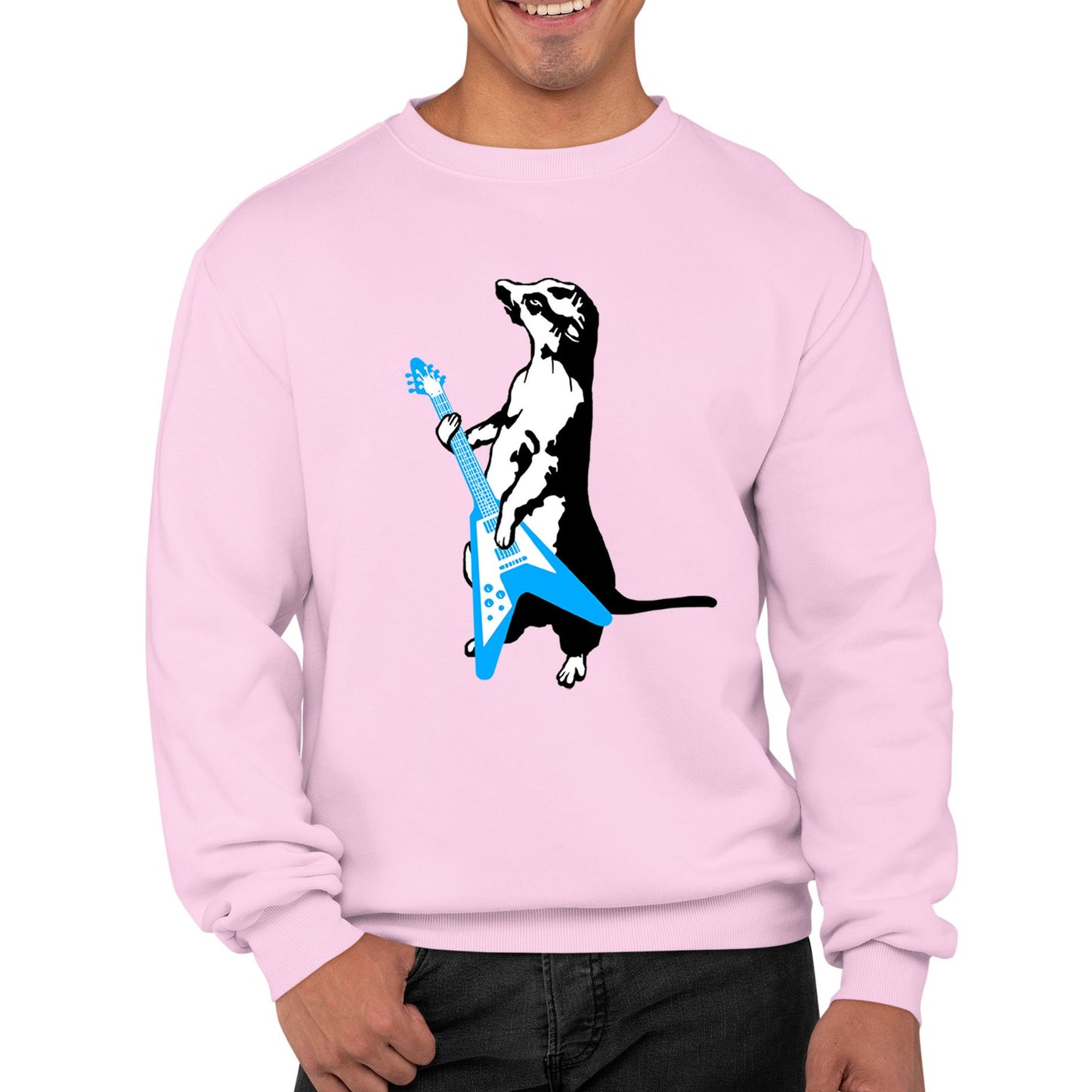 Meerkat Playing Guitar Mens Sweatshirt