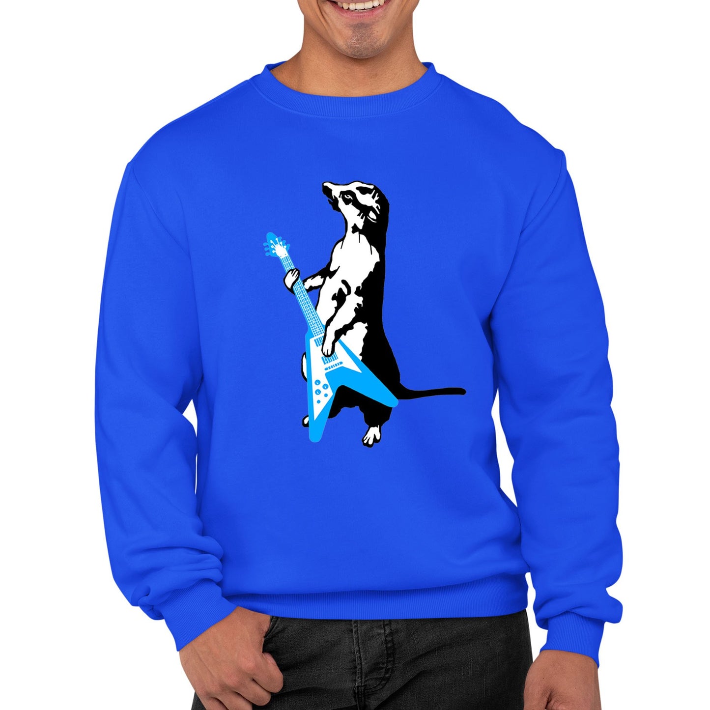 Meerkat Playing Guitar Mens Sweatshirt