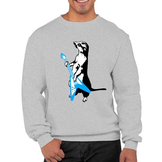 Meerkat Playing Guitar Mens Sweatshirt