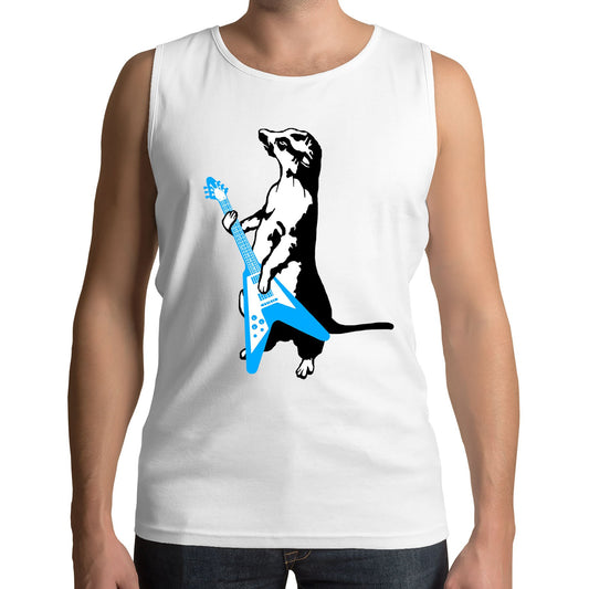 Meerkat Playing Guitar Mens Vest