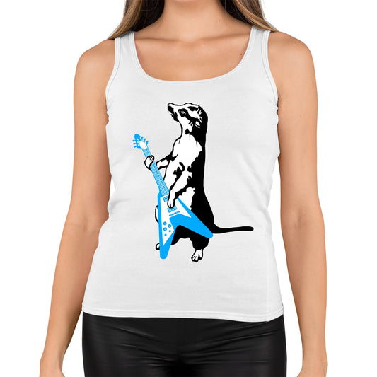 Meerkat Playing Guitar Womens Vest