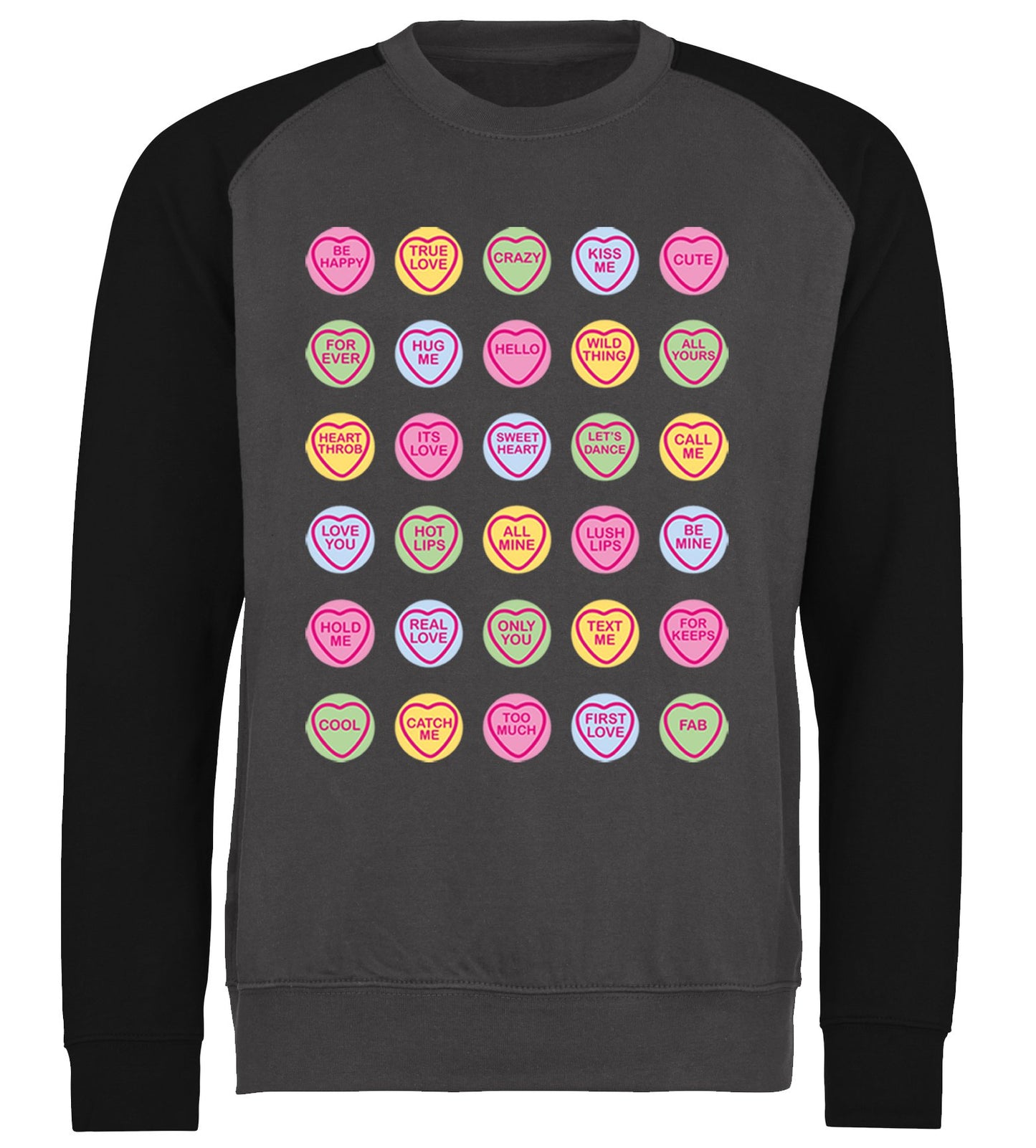 Cute Love Hearts Sweets Baseball Sweatshirt