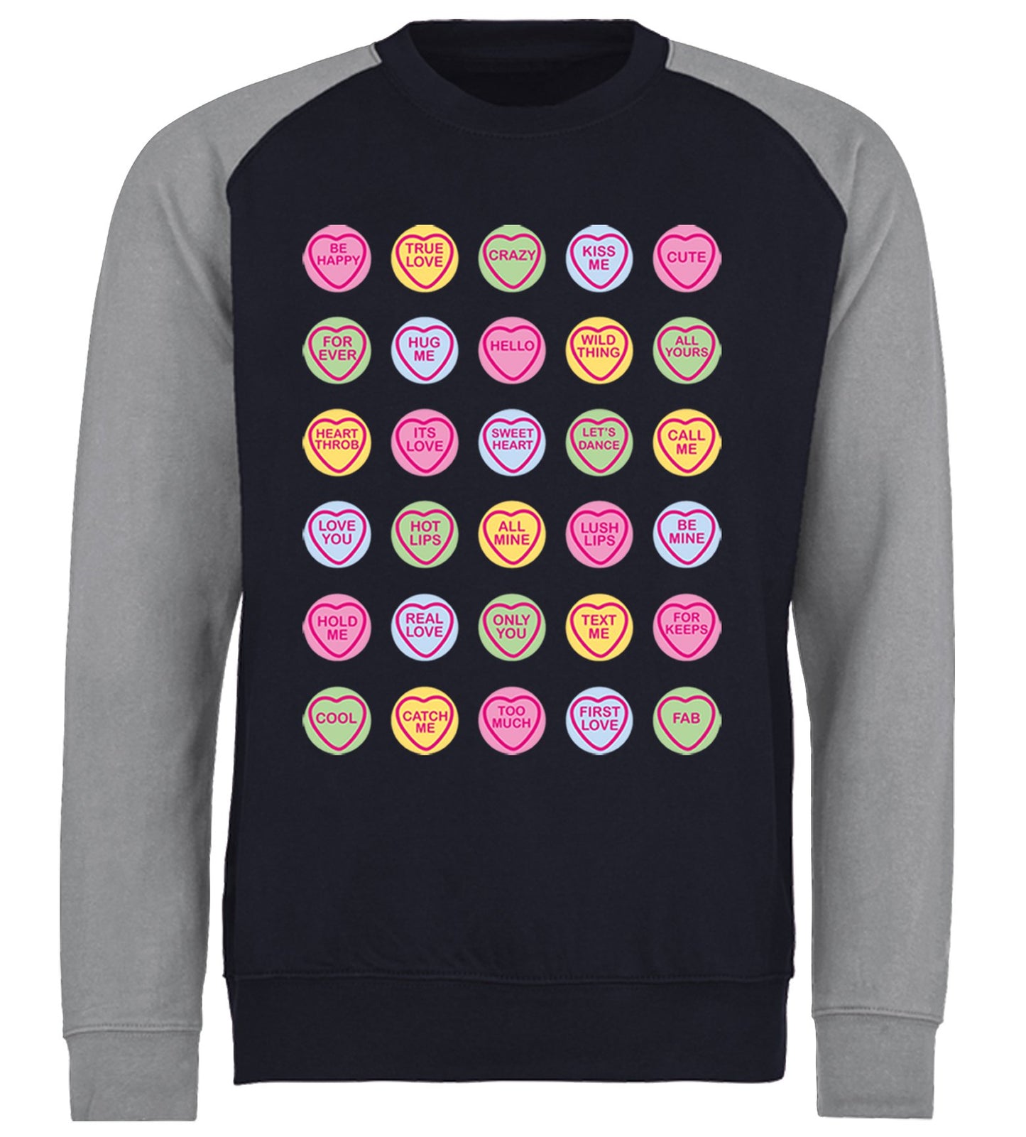 Cute Love Hearts Sweets Baseball Sweatshirt