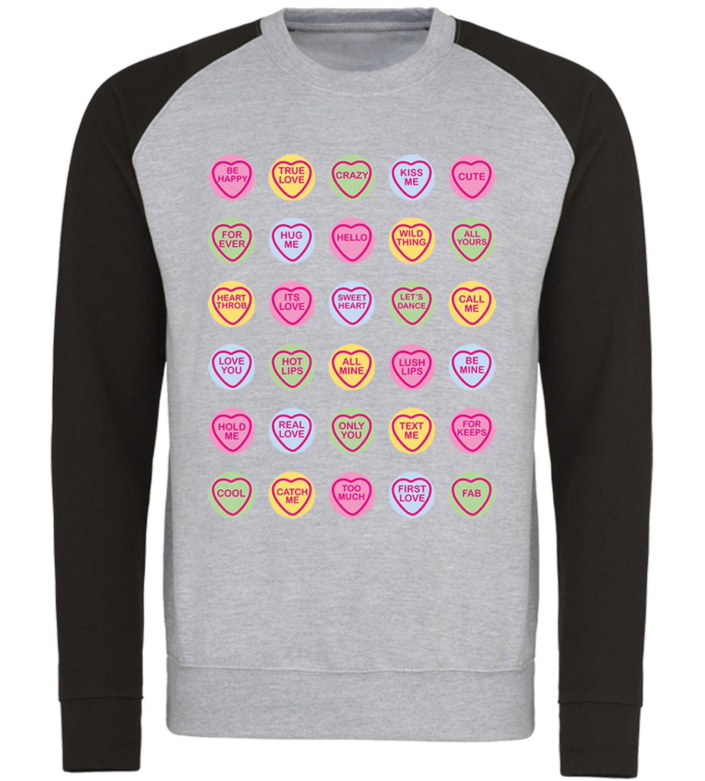 Cute Love Hearts Sweets Baseball Sweatshirt